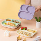 3-Compartments Silicone Suction Plate - Yellow | Full House Lebanon