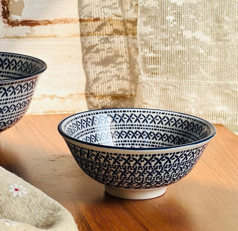 Navy Blue Patterned Dinnerware | Full House Lebanon