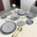 Navy Blue Patterned Dinnerware - Dessert Plate | Full House Lebanon