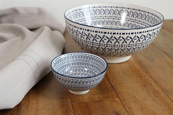 Navy Blue Patterned Dinnerware | Full House Lebanon
