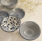 Navy Blue Patterned Dinnerware - Salad Bowl | Full House Lebanon