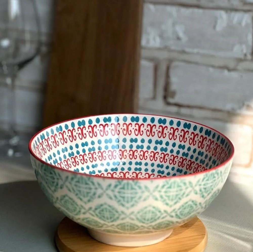 Red & Blue Porcelain Dinnerware - Salad Bowl | Full House Lebanon