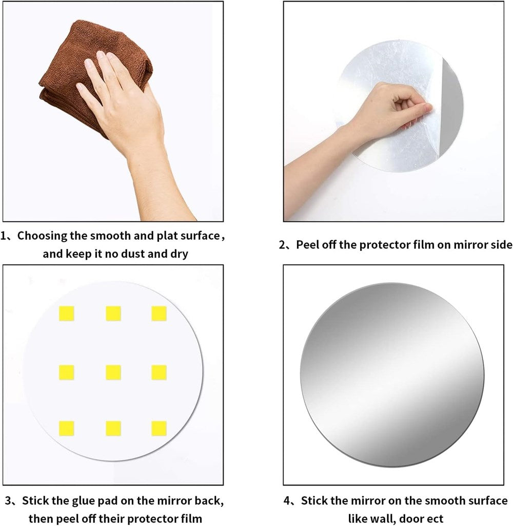 Self Adhesive Non Glass Round Mirror | Full House Lebanon
