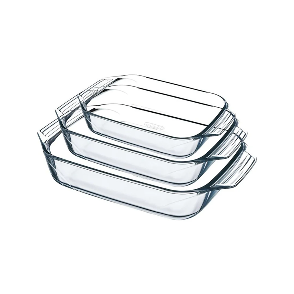Pyrex Rectangular Glass Casserole Set (3 Pcs) | Full House Lebanon