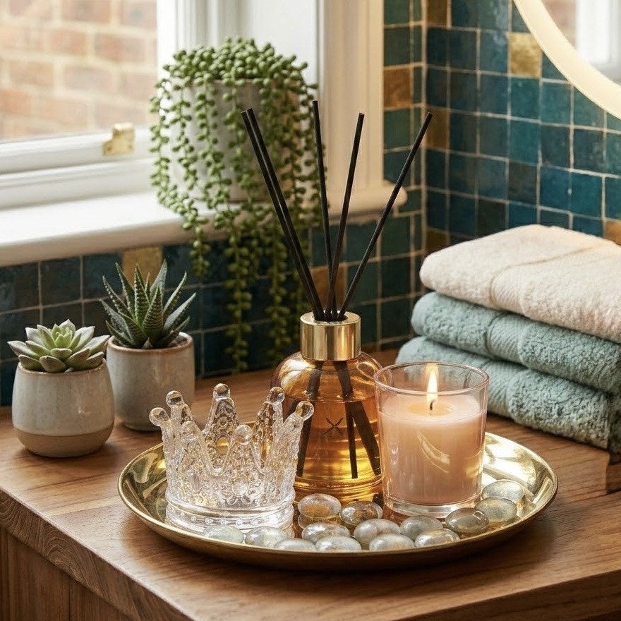 Luxury Aroma Reed Diffuser & Candle Tray Set | Full House Lebanon