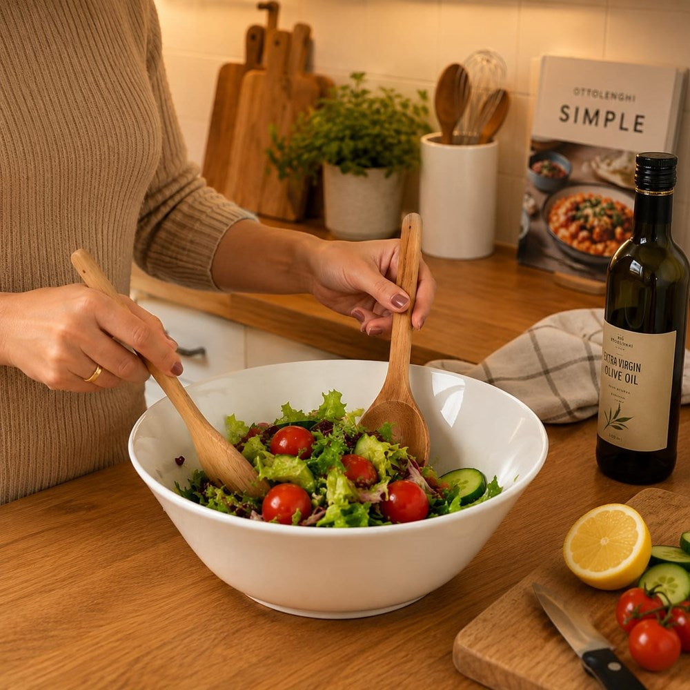 White Porcelain Salad Serving Bowl | Full House Lebanon