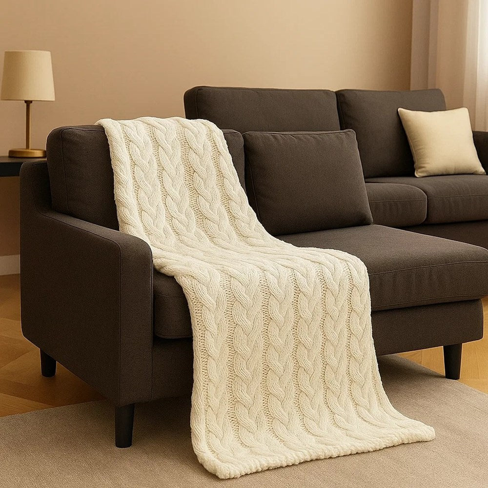 Cannon Knit Throw Blanket - Orange | Full House Lebanon