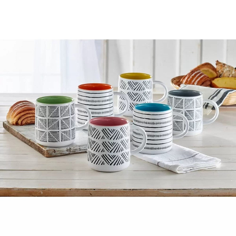 Two - Toned Tribal Porcelain Mug - Light Green | Full House Lebanon