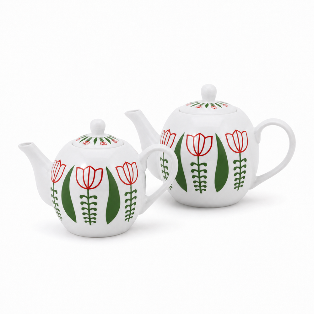 Tulip Pattern Ceramic Teapot | Full House Lebanon