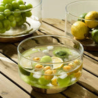 Edged Glass Bowl with Wooden Base | Full House Lebanon
