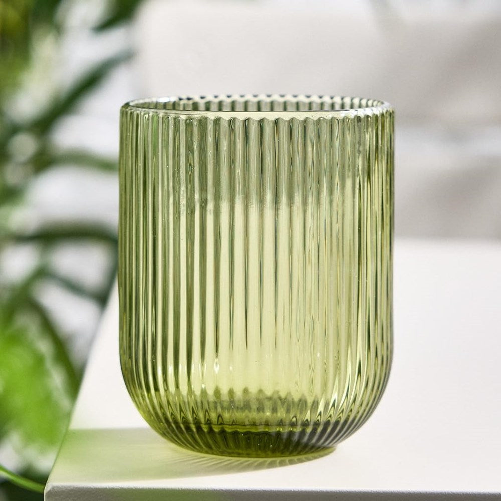 Ribbed Colored Glass Tumbler