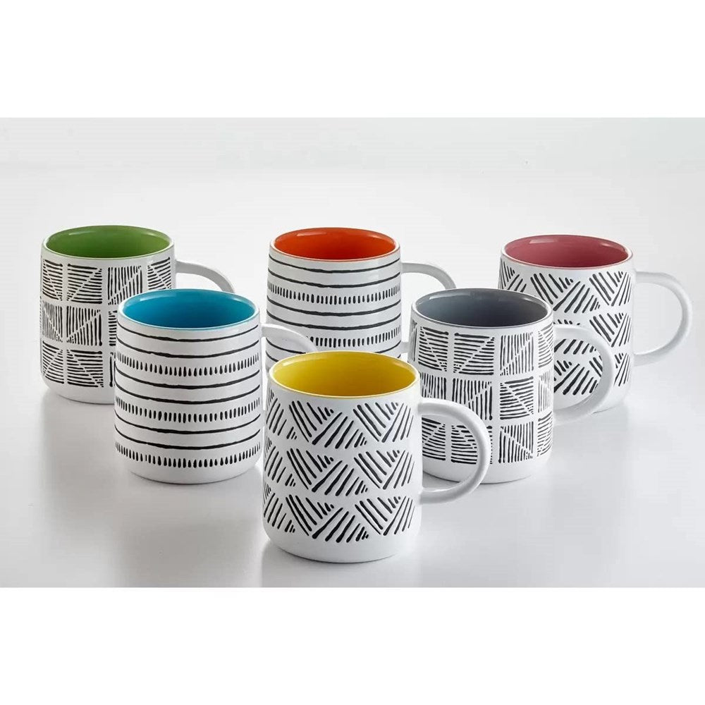 Two - Toned Tribal Porcelain Mug - Orange | Full House Lebanon