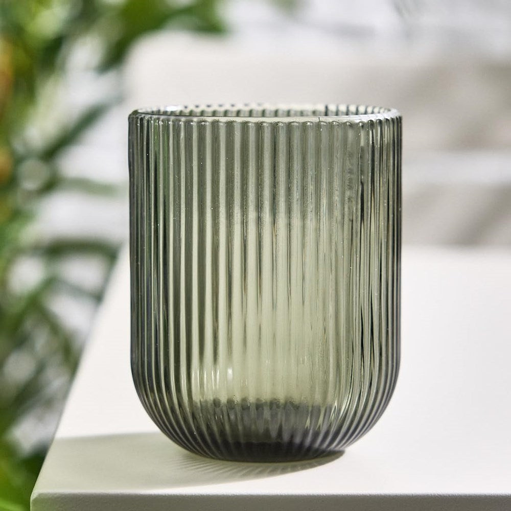 Ribbed Colored Glass Tumbler