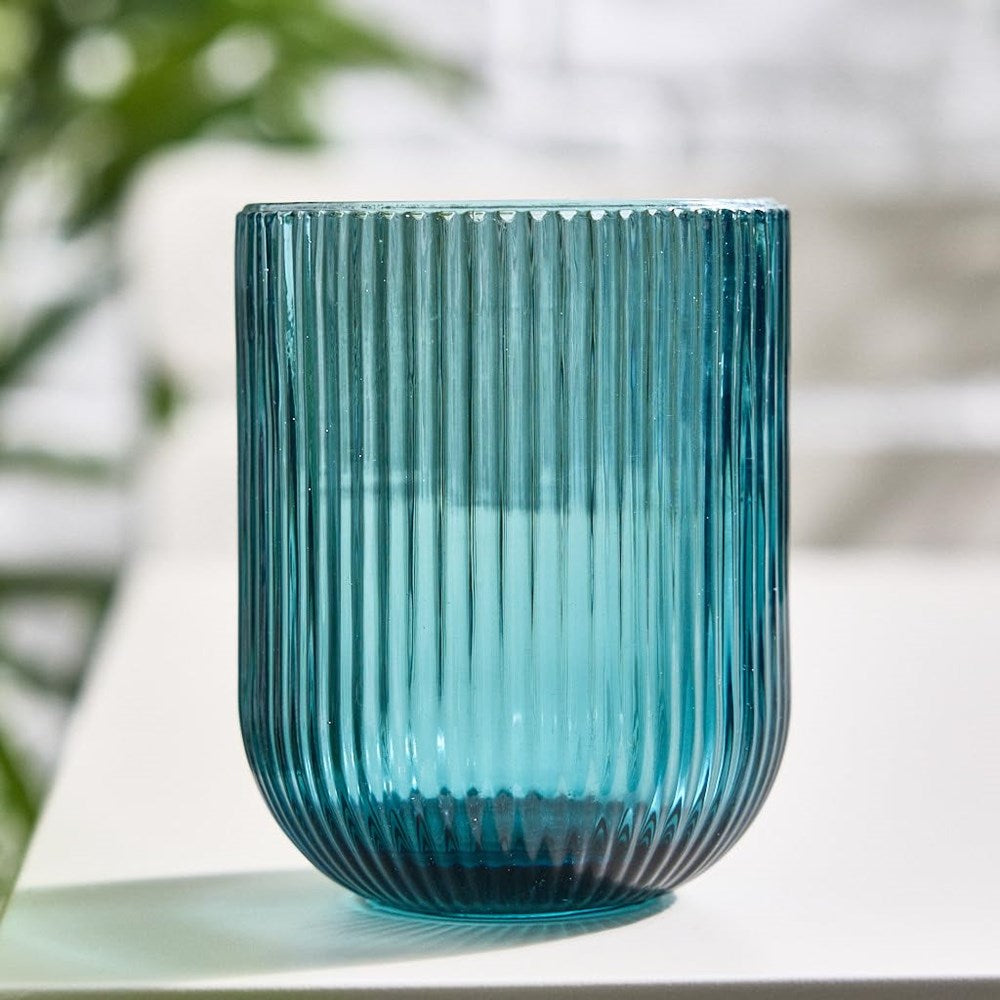 Ribbed Colored Glass Tumbler