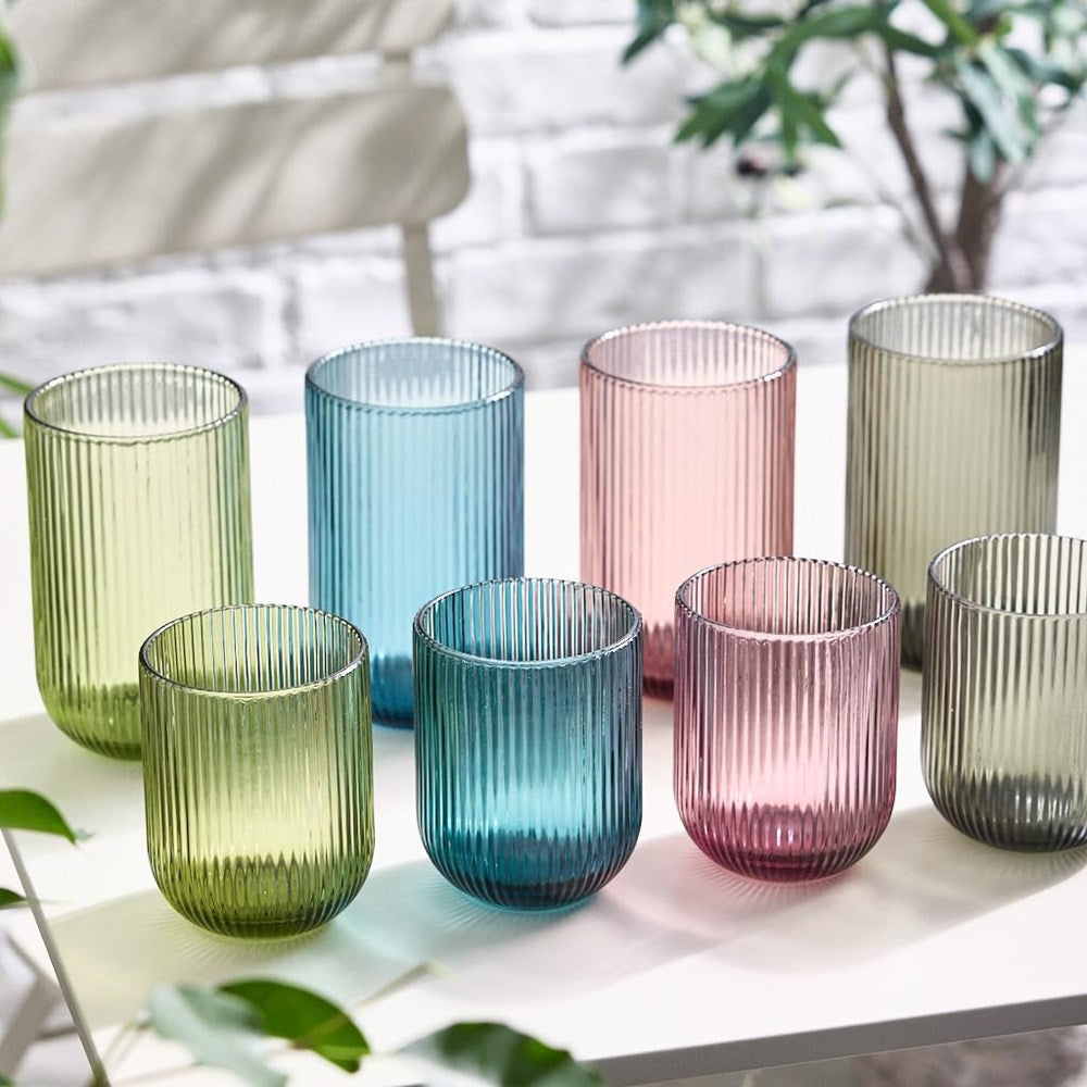 Ribbed Colored Glass Tumbler | Full House Lebanon