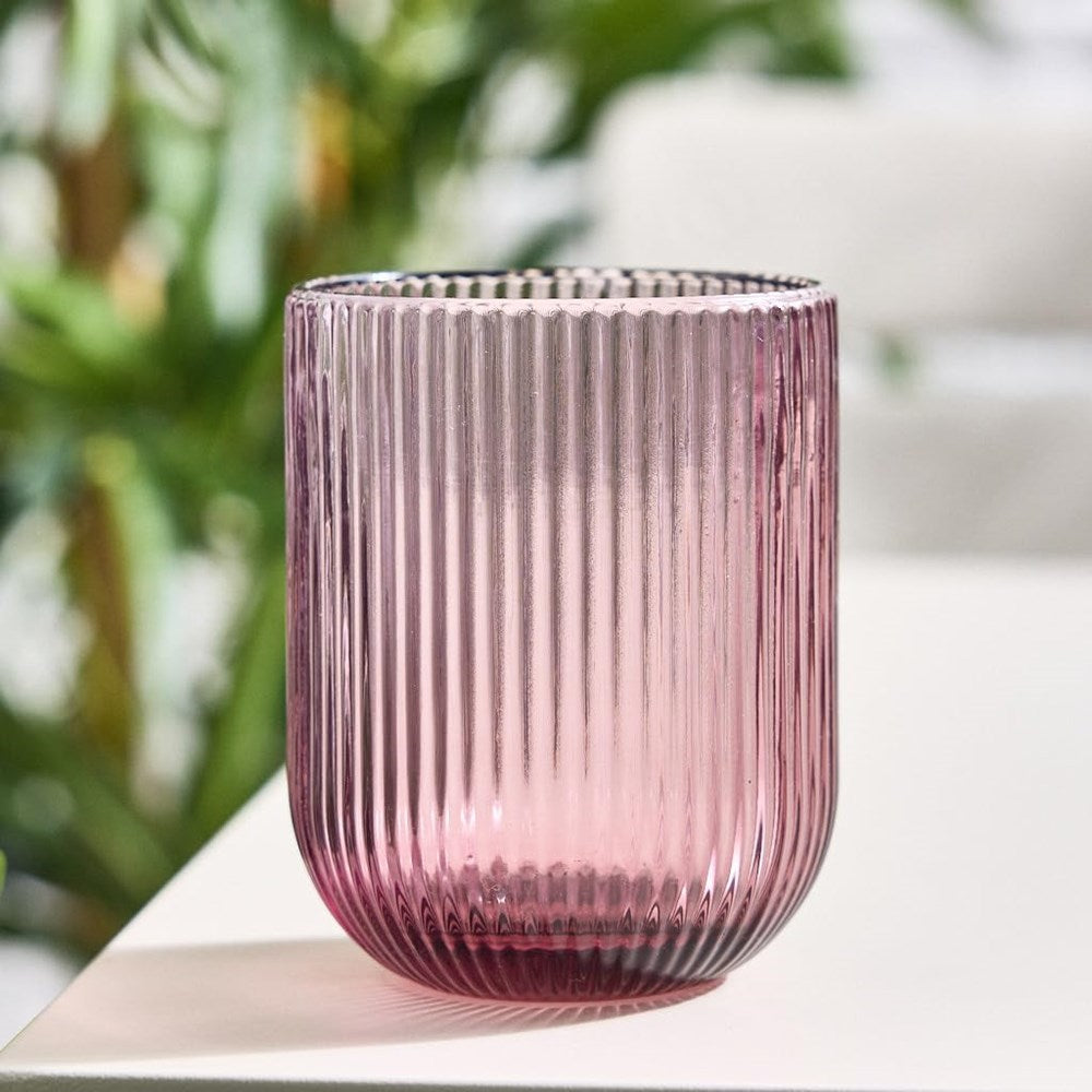 Ribbed Colored Glass Tumbler