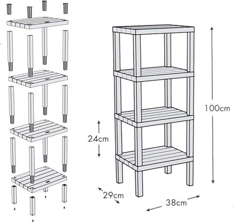 4-Tier Multipurpose Storage Shelf | Full House Lebanon