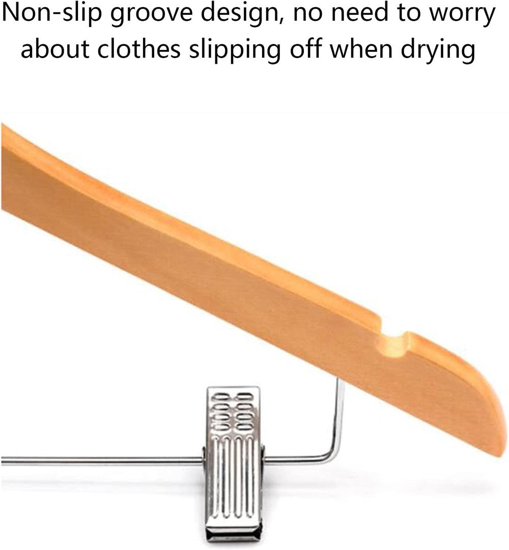Wooden Hanger with Clips Set (3 Pcs) | Full House Lebanon