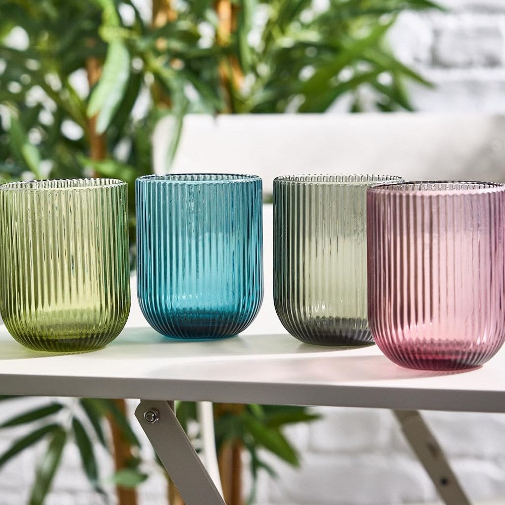 Ribbed Colored Glass Tumbler | Full House Lebanon