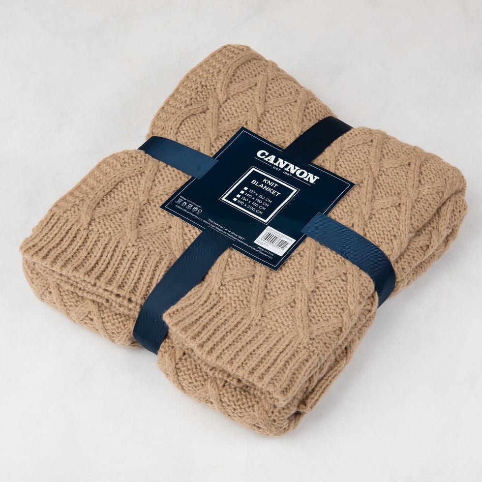 Cannon Knit Blanket - Off White | Full House Lebanon