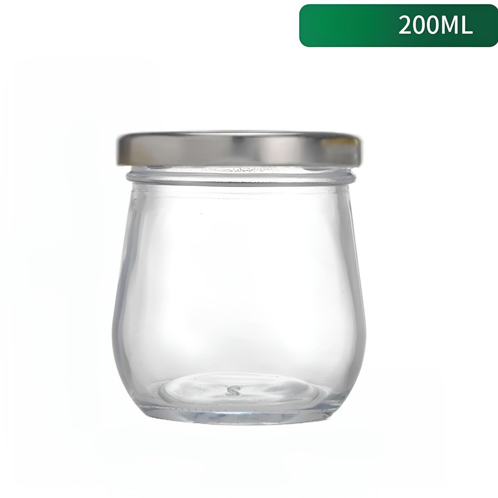Glass Jar with a Silver Metal Lid - 380 ml | Full House Lebanon