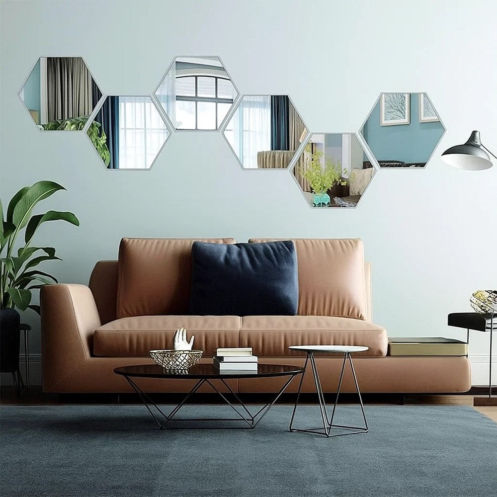 Hexagonal Mirror (6 Pcs) | Full House Lebanon