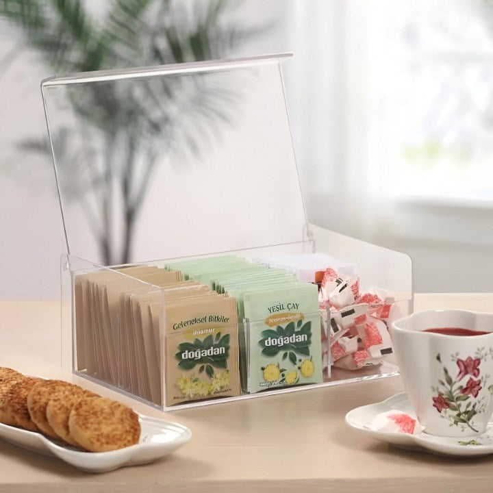 6-Compartmets Plexi Tea Box | Full House Lebanon