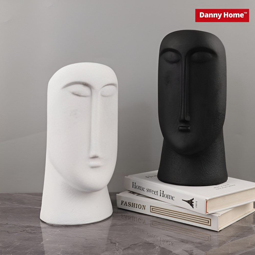 Long Face Ceramic Flower Vase - Grey | Full House Lebanon