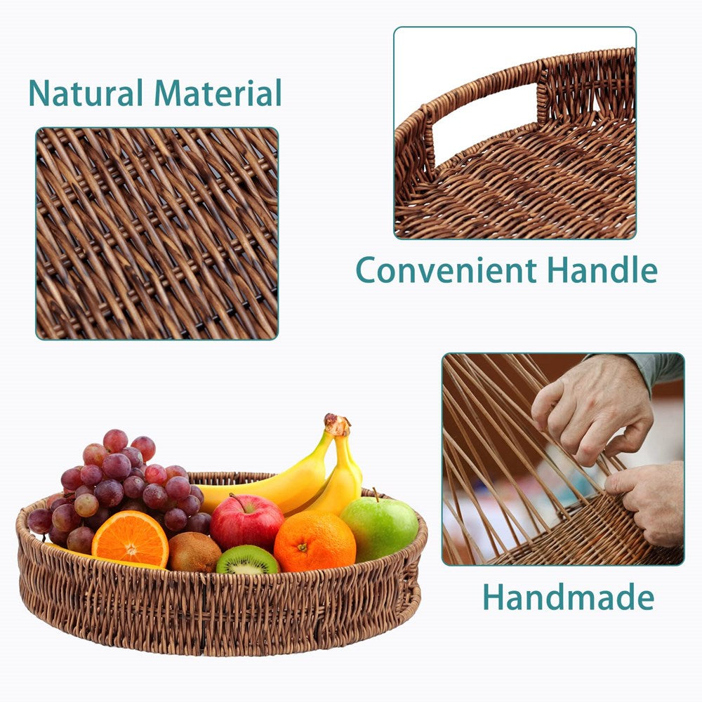 Hand-Woven Rattan Serving Tray Set (3 Pcs ) | Full House Lebanon