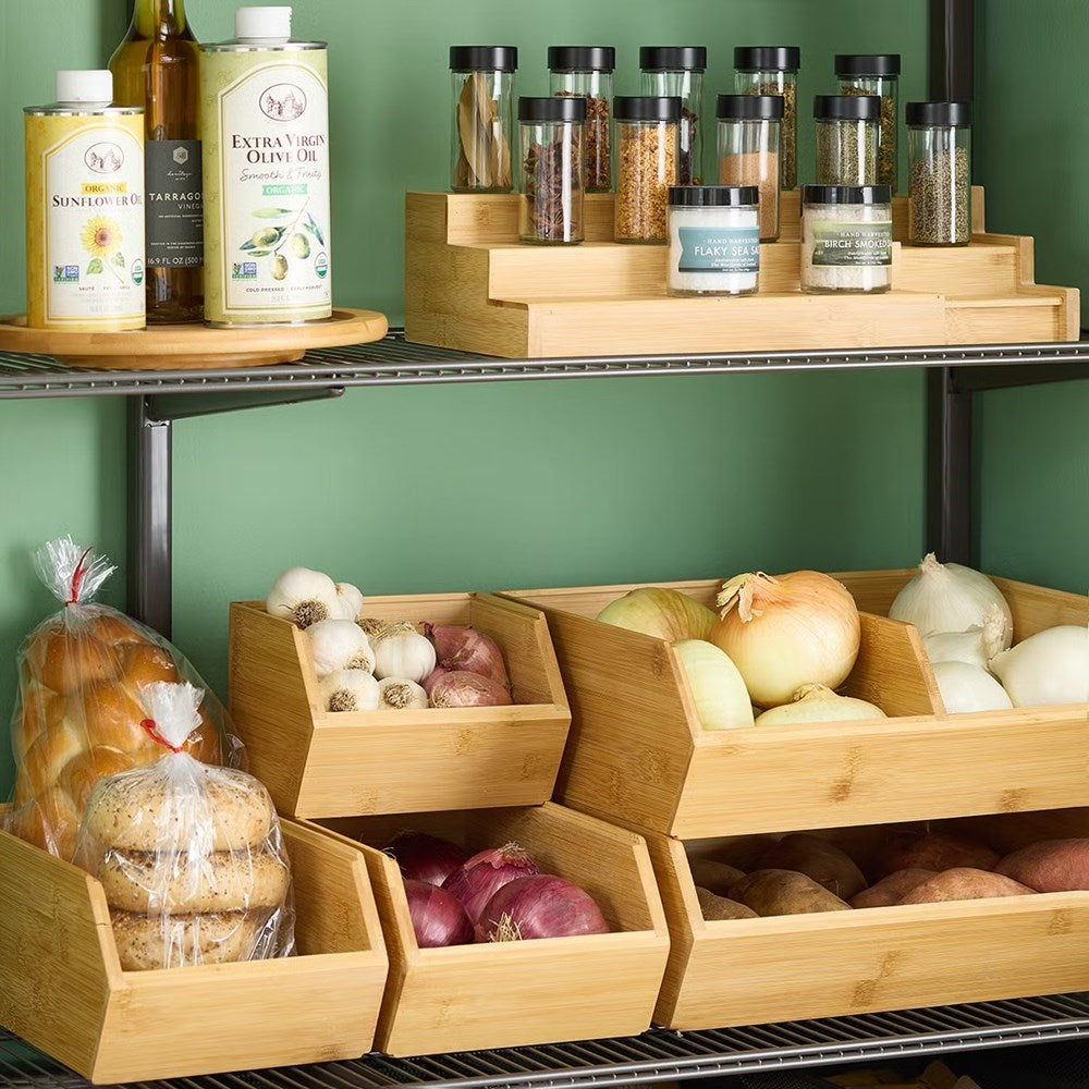 Stackable Bamboo Storage Bin