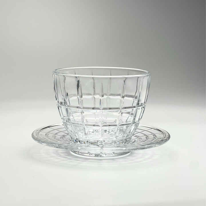 Glass Bowls Set with Saucers (12 Pcs) - Vintage | Full House Lebanon