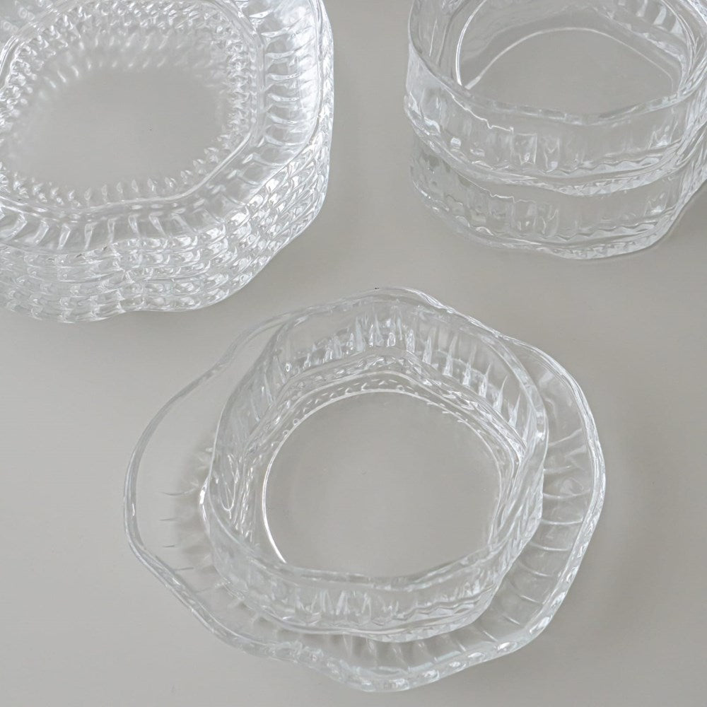 Glass Dessert Bowl & Saucer Set – 12 Pieces | Full House Lebanon
