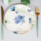 Floral Patterned Porcelain Plates - Blue | Full House Lebanon