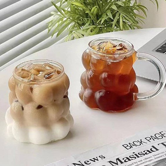 Bubbly Shaped Glass Cup - With Handle | Full House Lebanon