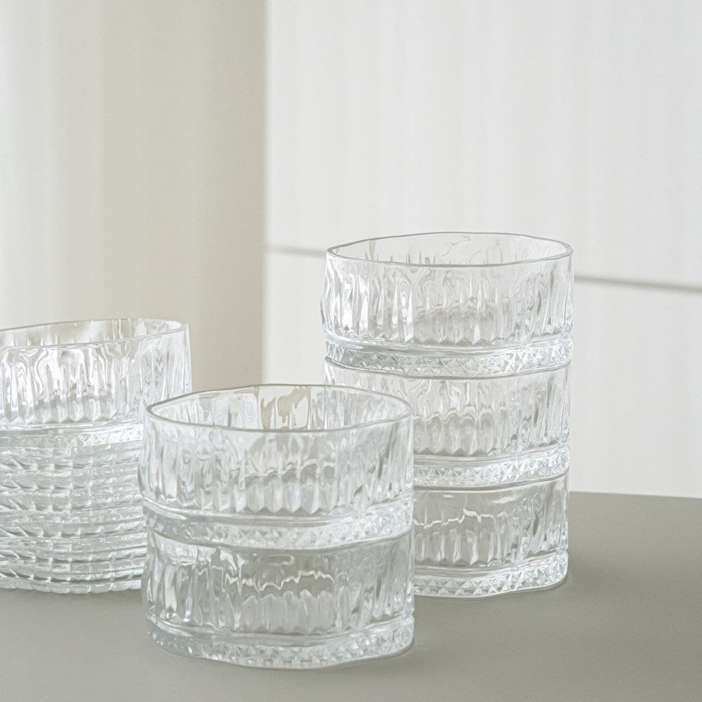 Glass Dessert Bowl & Saucer Set – 12 Pieces | Full House Lebanon