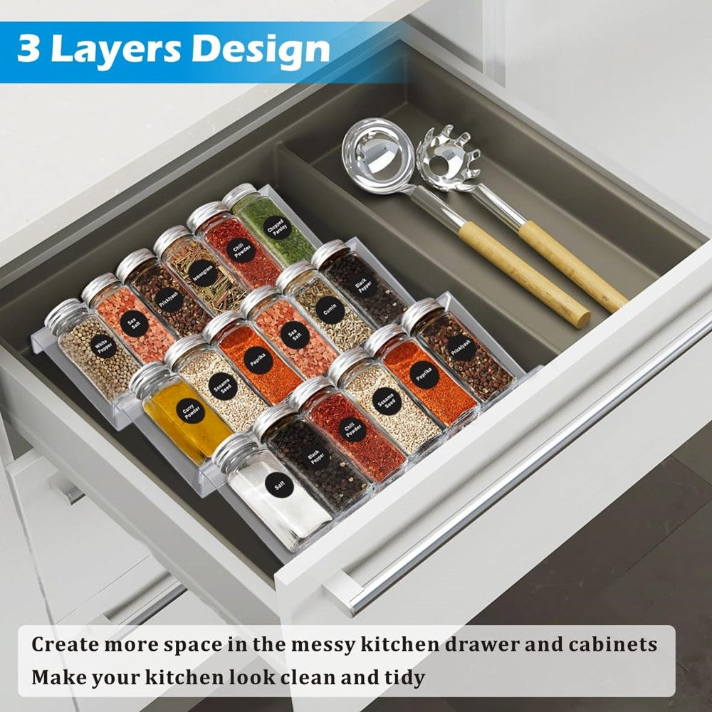 3-Tier Acrylic Spice Drawer Organizer | Full House Lebanon
