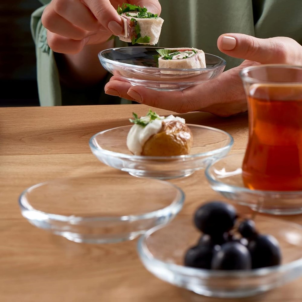 Pasabahce Glass Saucer Set (Half a Dozen) | Full House Lebanon