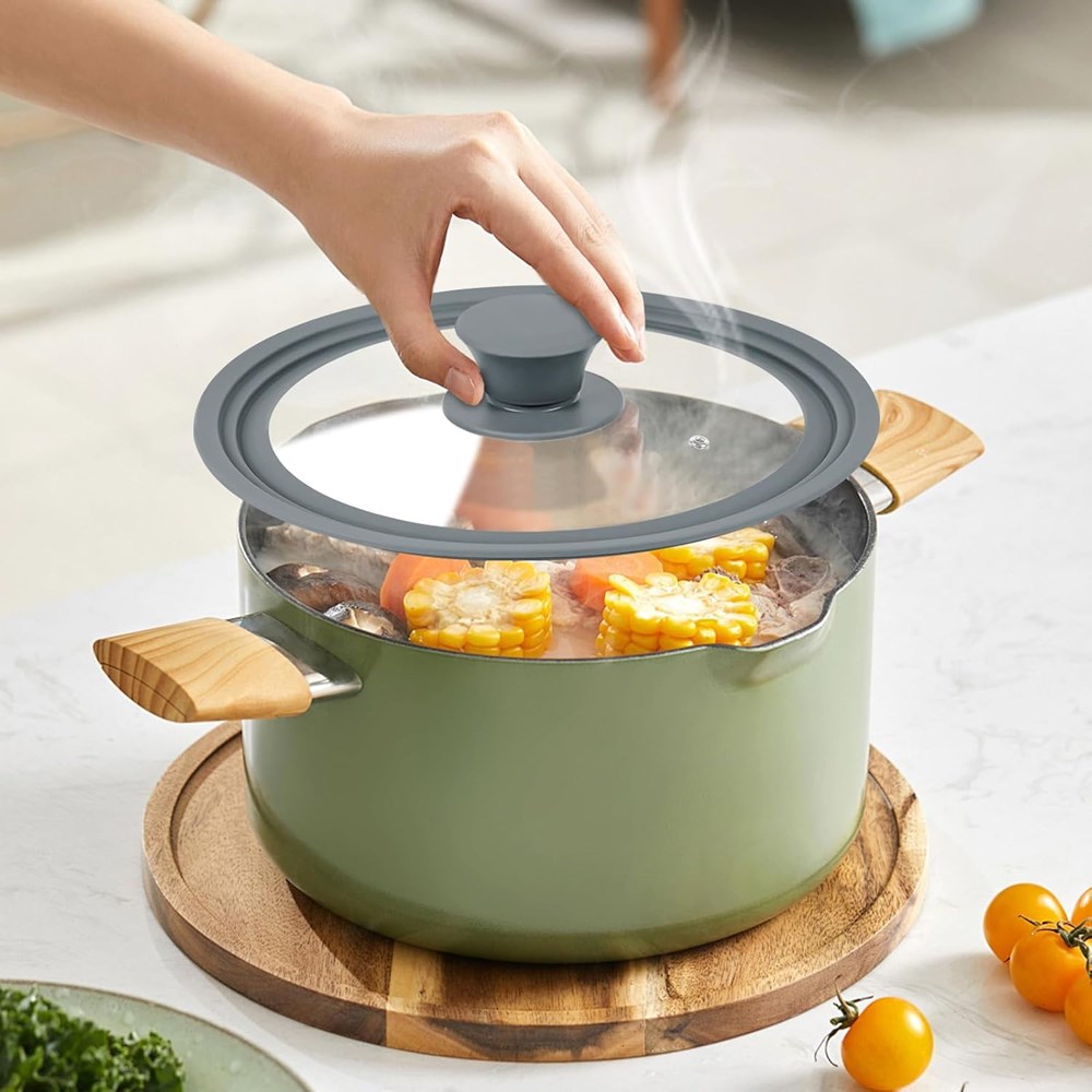 Universal Glass Pan Lid with Silicone Rim – 2 Size Options - Large | Full House Lebanon