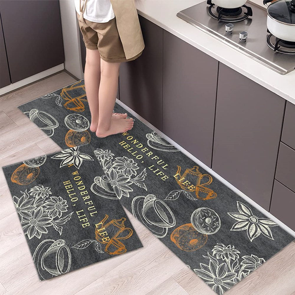 Non-slip Kitchen Mat (2 Pcs) - 9 | Full House Lebanon