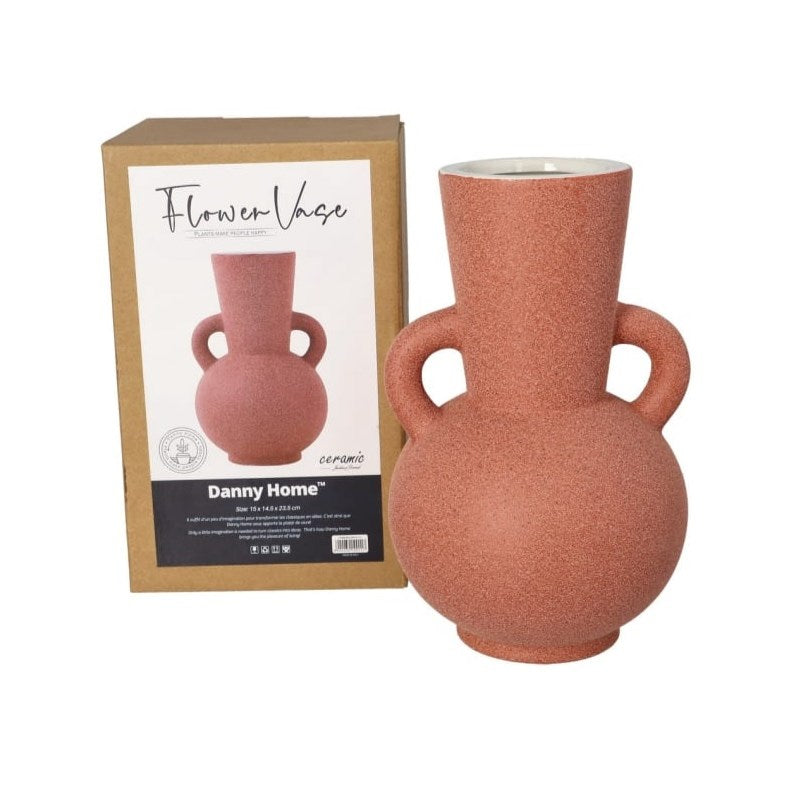 Round Handled Ceramic Vase | Full House Lebanon