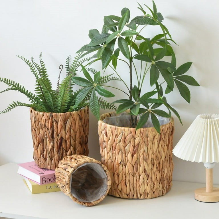 Woven Rattan Plant Basket Set (4 Pcs) | Full House Lebanon