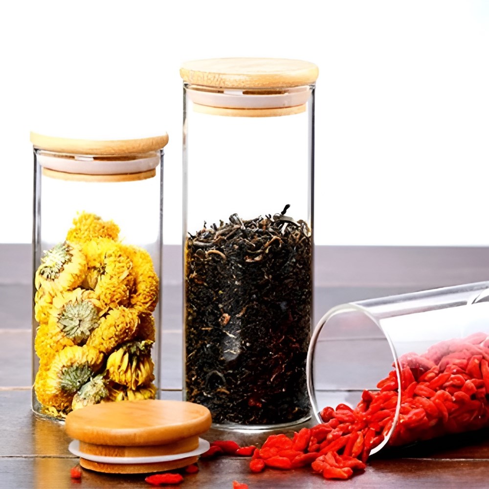 Glass Jar with Bamboo Lid - Large | Full House Lebanon
