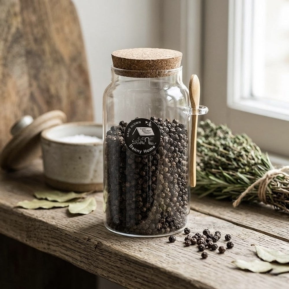 Glass Jar with Cork Lid & Spoon | Full House Lebanon