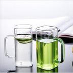 Square Glass Cup with Colored Handle - LightGreen | Full House Lebanon