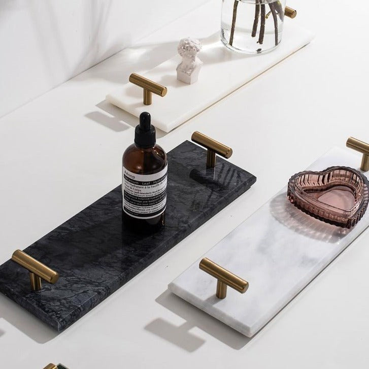 Marble Tray with Gold Handles | Full House Lebanon
