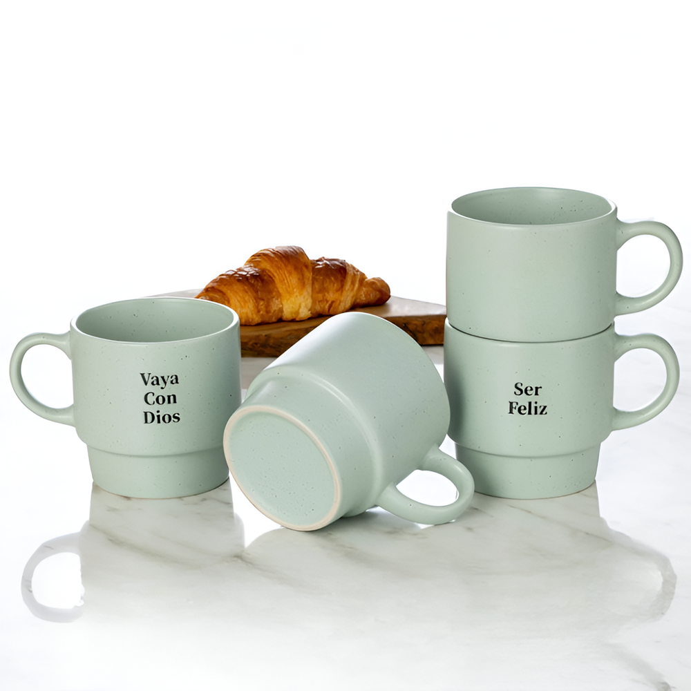 Stackable Porcelain Mug - café, White | Full House Lebanon