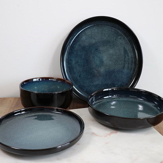 Ocean Blue & Black Dinnerware - Bowl | Full House Lebanon