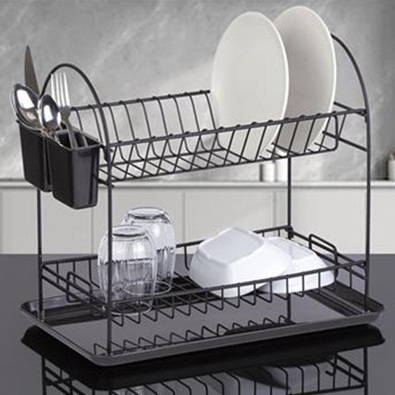Double Tier Dish Rack Drainer - Chrome | Full House Lebanon