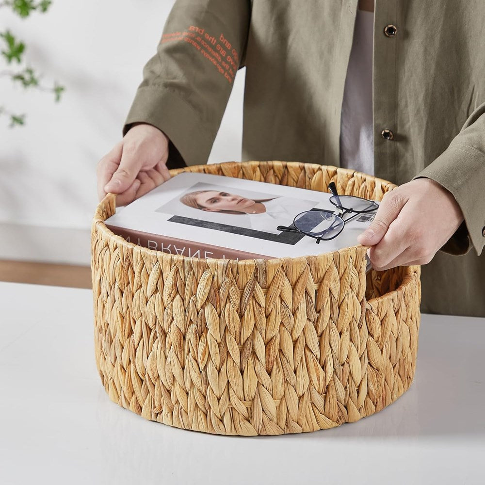 Round Handwoven Seagrass Storage Basket Set (3 Pcs) | Full House Lebanon