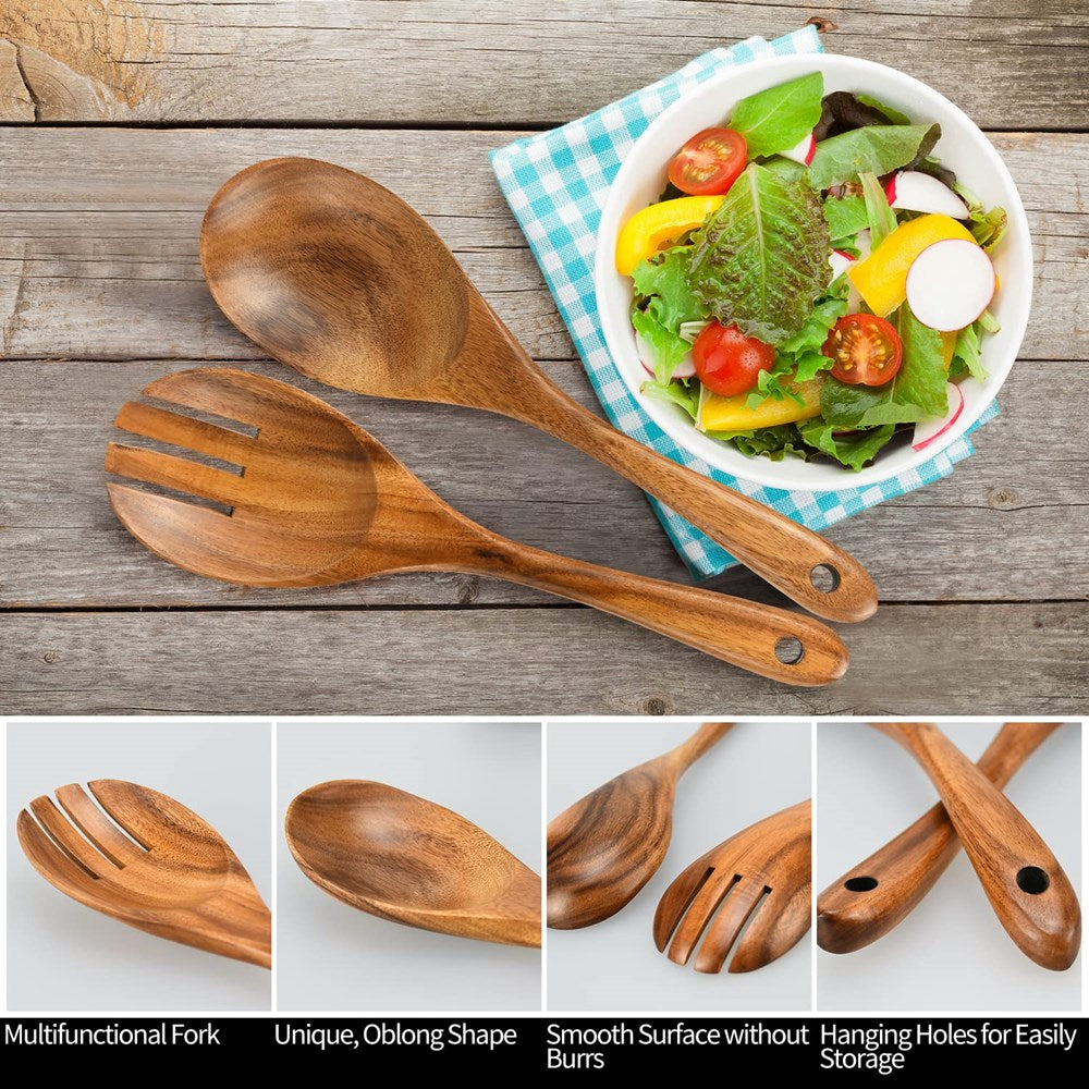Acacia Wood Serving Utensils - Skimmer | Full House Lebanon